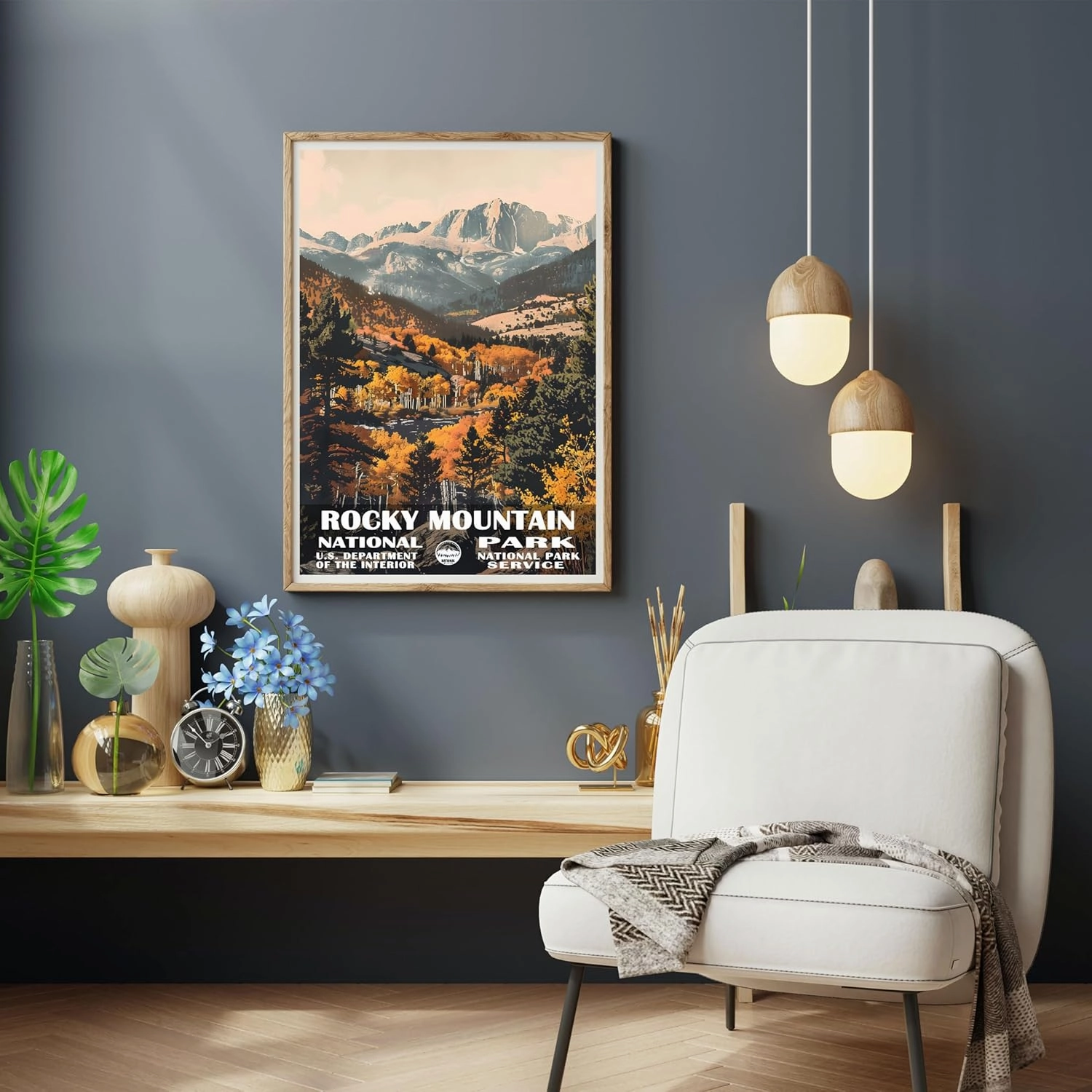 Rocky Mountain National Park Poster, Rocky Mountain Wall Art, Rocky Mountain Print, National Park Posters, National Park Wall Art, Travel Poster, National Park Print for Living Room (UNFRAMED)