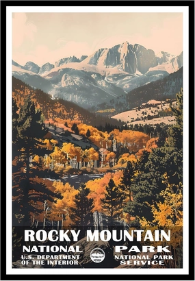 Rocky Mountain National Park Poster, Rocky Mountain Wall Art, Rocky Mountain Print, National Park Posters, National Park Wall Art, Travel Poster, National Park Print for Living Room (UNFRAMED)