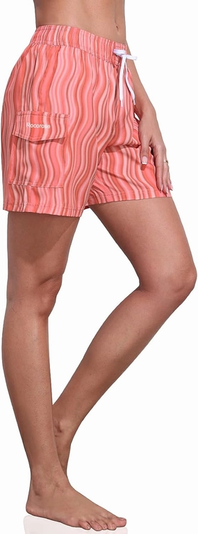 Rocorose Women's Board Shorts Quick Dry Drawstring Sports Summer Bottom Swim Shorts with Pocket