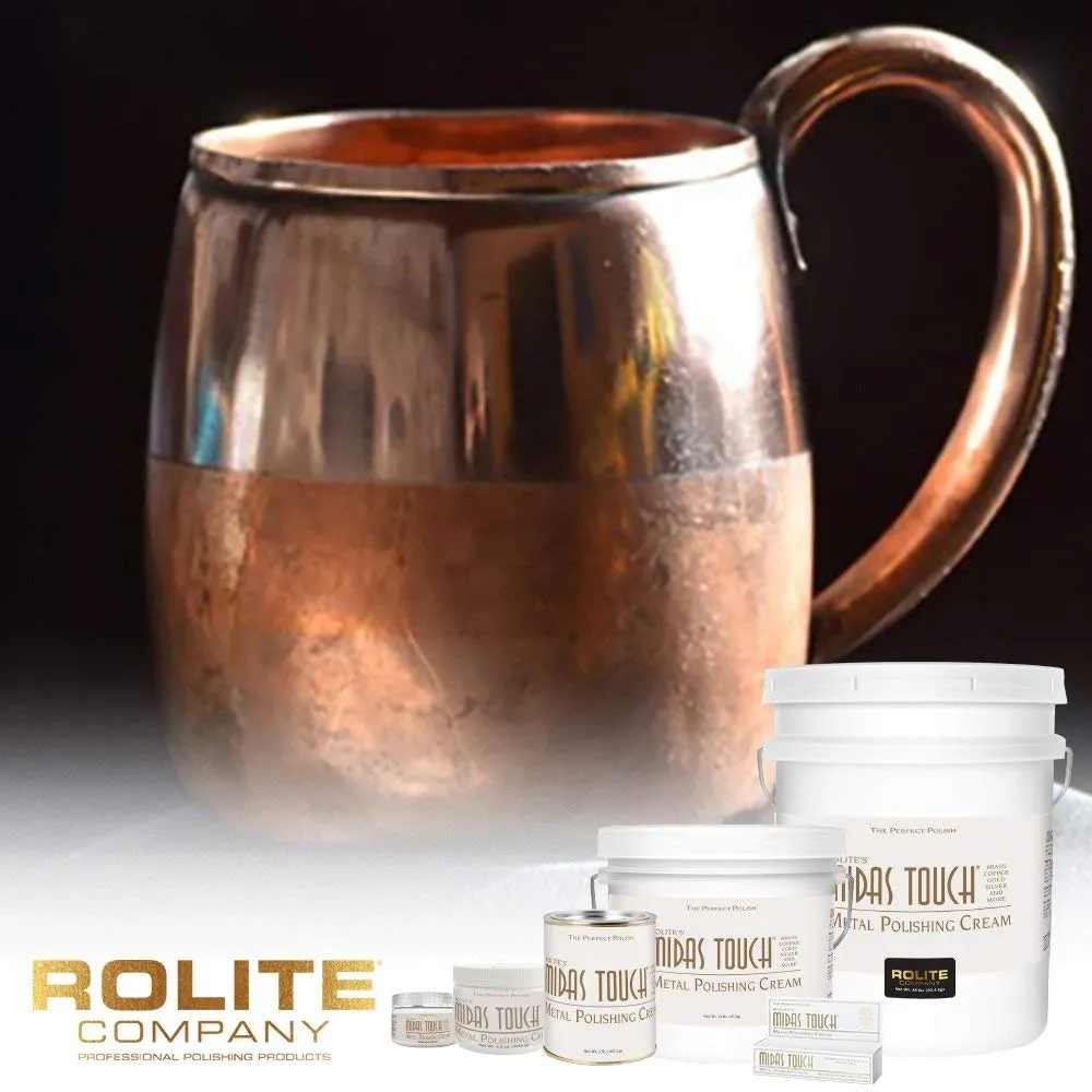 Rolite - MTMPC1#2PK Midas Touch Metal Polishing Cream - Cleaner and Polishing Rouge for Sterling Silver, Gold, Brass, Chrome, Copper, and Other Metals, Non-Toxic Formula, 1 Pound, 2 Pack
