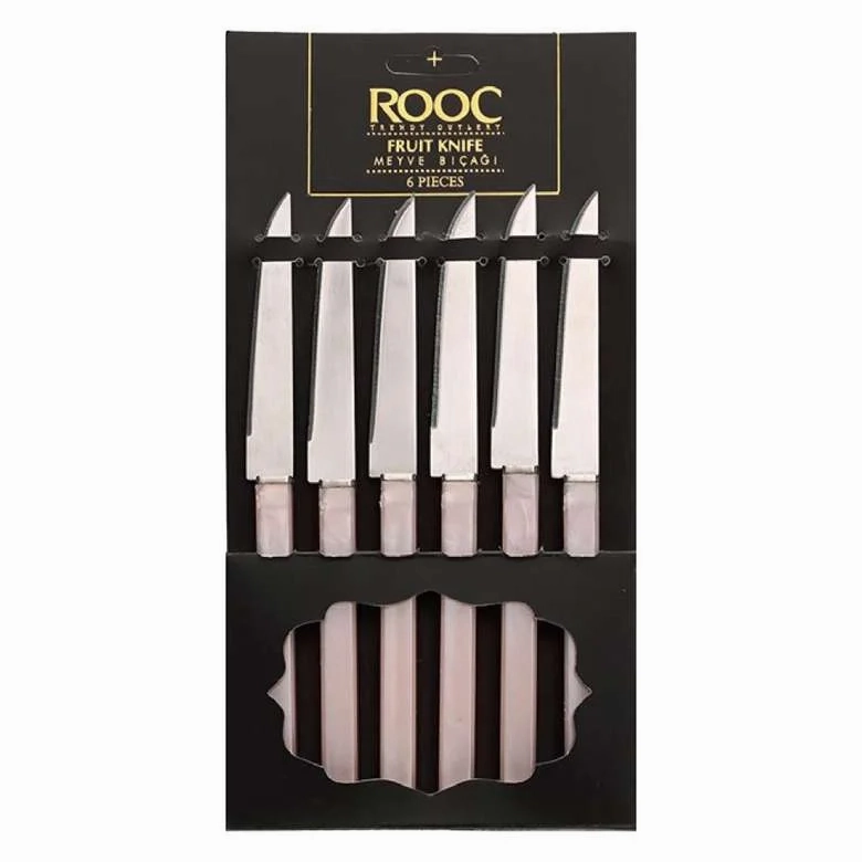 Rooc Fruit Knife Set of 6, Cutlery, Mix Colors in Cases