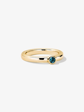 Round Blue Topaz Ring