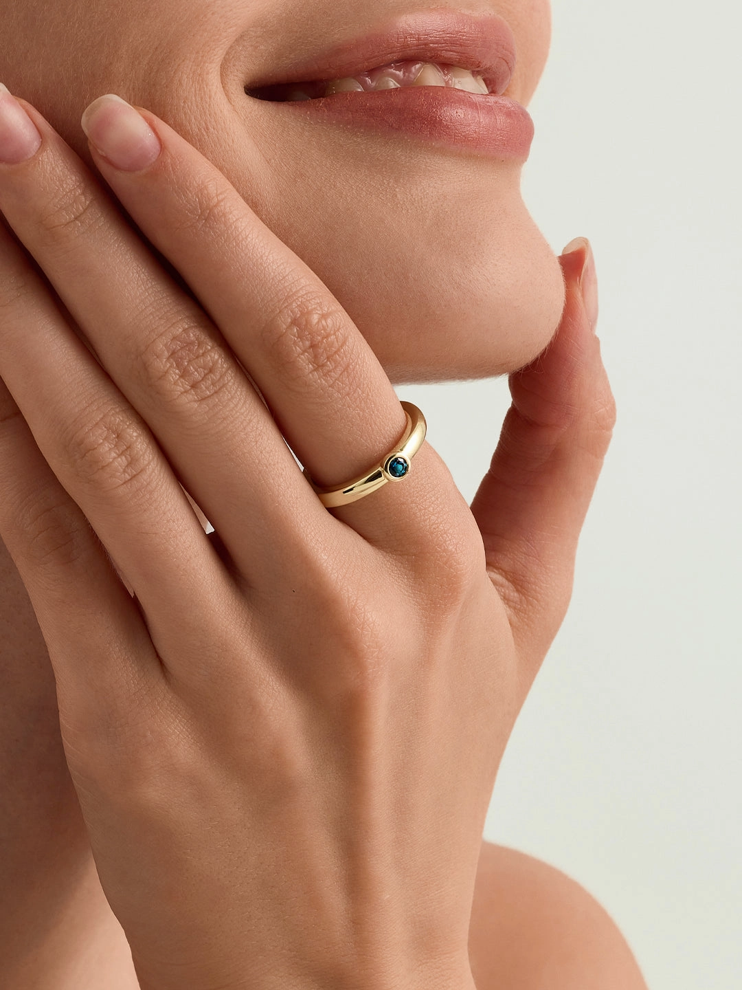 Round Blue Topaz Ring