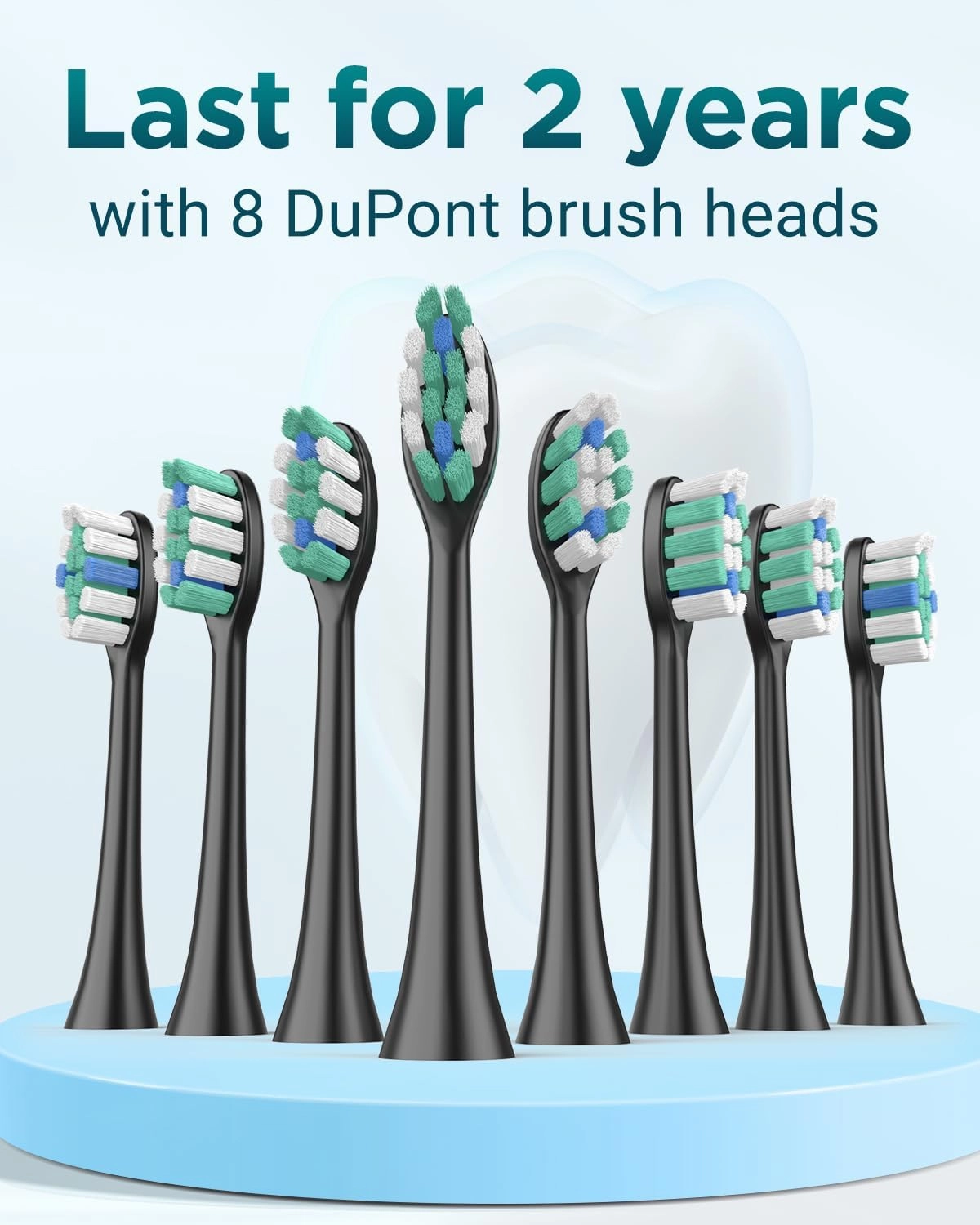Rtauys S5 Upgraded Sonic Electric Toothbrush for Adults and Kids Ages 12  with 8 Brush Heads, IPX7 Travel Toothbrush with Case, 2.5 Hours Charge for 120 Days, 5 Modes with Built-in Smart Timer Black