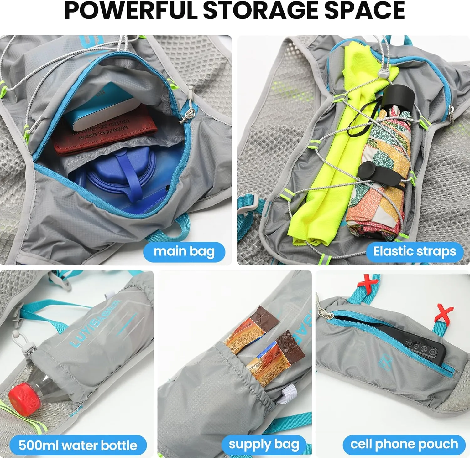 Running Vest Hydration Vest Lightweight Insulated Backpack for Marathon, Hiking, Outdoor Trail, Cycling, Men's and Women's Hydration Vest