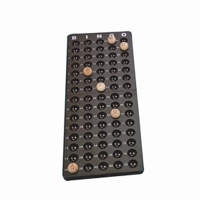 S&S Worldwide Bingo Masterboard for up to 7/8" Bingo Balls. Two-Piece Plastic Board Snaps Together. Bingo Balls Not Included. 17-1/4" x 6-3/4".