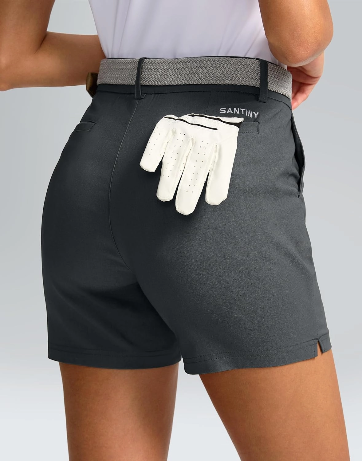 SANTINY Women's 5" Golf Shorts with Pockets Quick Dry Stretch Work Outdoor Hiking Shorts for Women Casual Summer