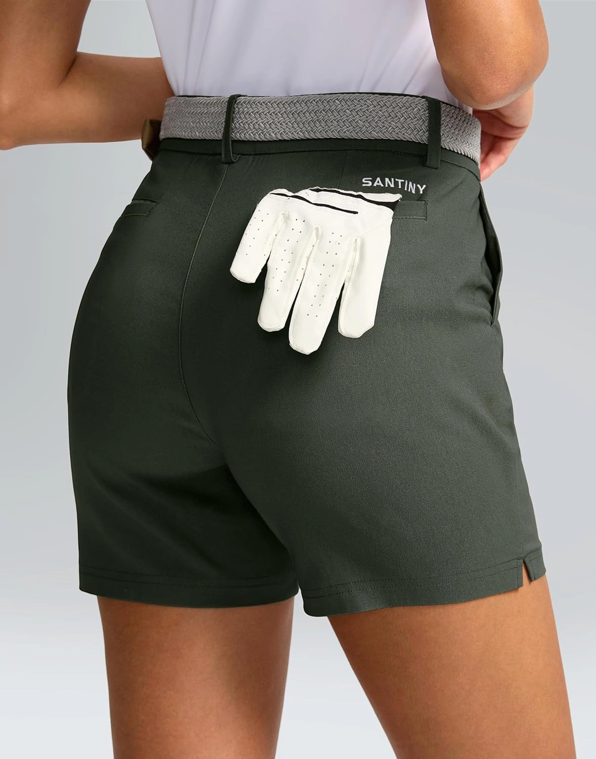 SANTINY Women's 5" Golf Shorts with Pockets Quick Dry Stretch Work Outdoor Hiking Shorts for Women Casual Summer