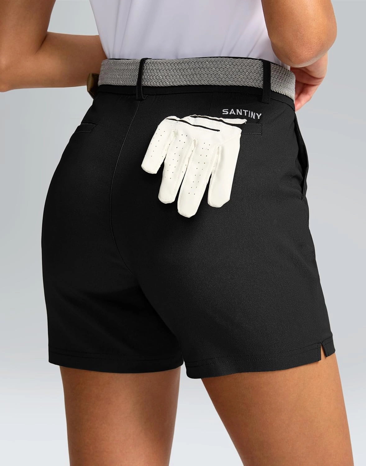 SANTINY Women's 5" Golf Shorts with Pockets Quick Dry Stretch Work Outdoor Hiking Shorts for Women Casual Summer