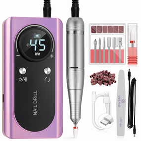 SAVILAND Electric Nail Drill Professional : 45000 RPM Pro Electric Nail File for Acrylic Nails Gel Polishing Removing, Portable Nail Drill for Manicure Pedicure, Nail Kit for Salon Nail Tech Must Have