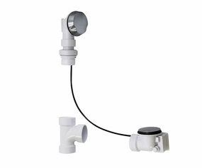 Schedule 40 ABS Cable Operated Bath Waste & Overflow Drain with Patented Flexible Overflow Neck for 23" to 36" Tub Depths