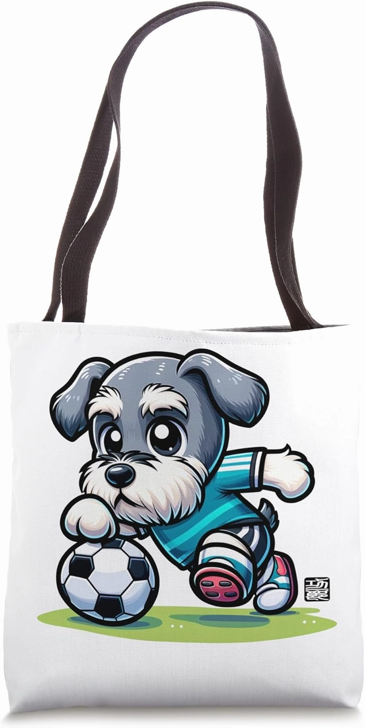 schnauzer running through the field Tote Bag