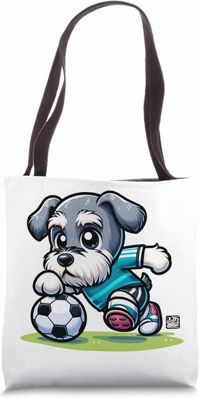 schnauzer running through the field Tote Bag