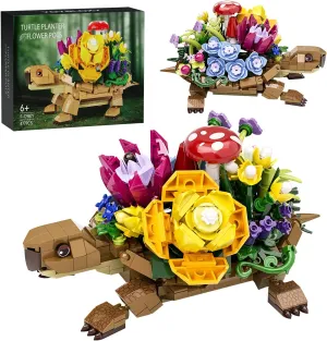 Sea Turtle Succulent Planter Building Set, Compatible with Lego Turtle Flowers Pot Building Kit, Animals Botanical Collection Blocks Toys, for 6  Girls, Women, Home Plants Decor, Gifts