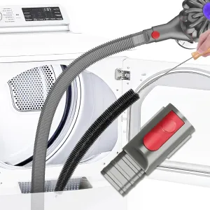 Sealegend 2 Pieces Dryer Vent Cleaner Kit Compatible with Dyson V7 V8 V10 V11 V15 or Higher Models and Dryer Lint Brush Vacuum Hose Attachment Power Lint Remover Refrigerator Coil Brush, Grey