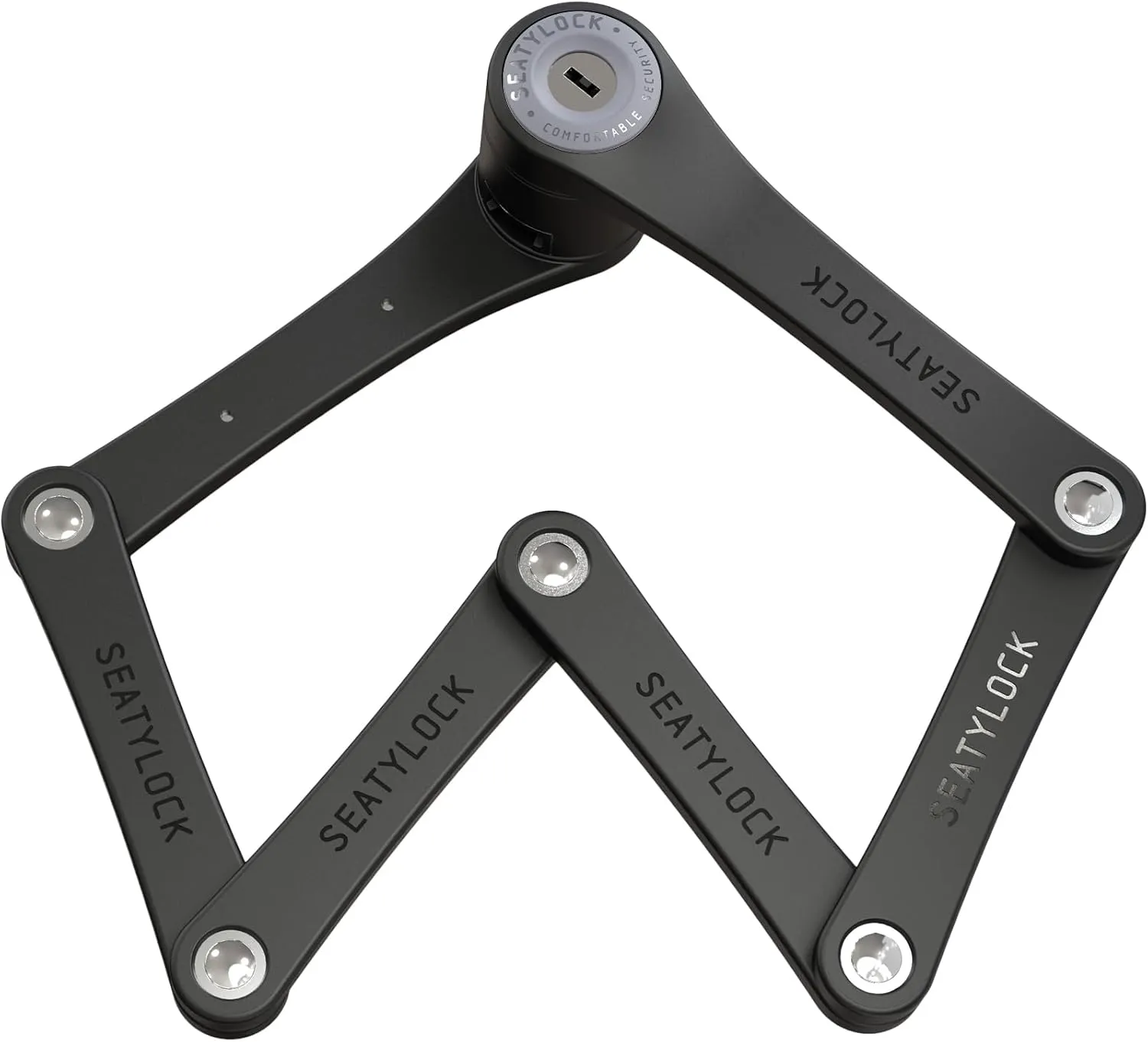 Seatylock FoldyLock Mini Folding Bike Lock - Patented Lightweight Bicycle Lock - Heavy Duty Anti Theft Guard with Key for Electric Scooter & City Bikes