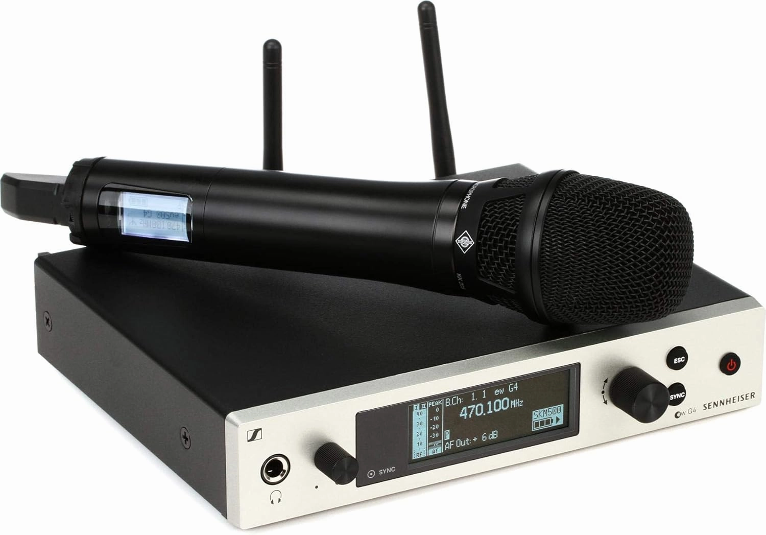 Sennheiser Ew 500 handheld wireless w/ Neumann KK205 Capsule AW  (470-558Mhz),Black