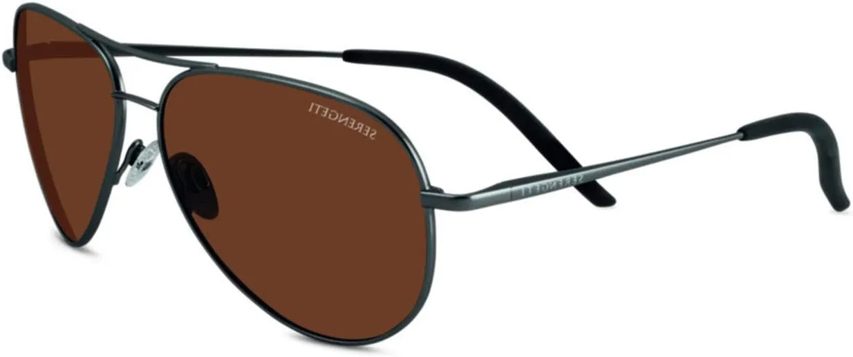 Serengeti Carrara 59MM Aviator Sunglasses For Men   BUNDLE with Designer iWear Kit