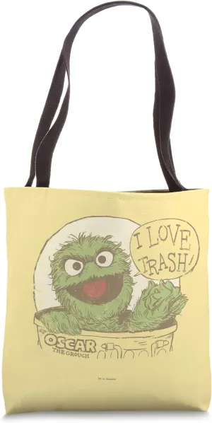 Sesame Street Oscar the Grouch I Love Trash Tote Bag