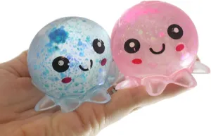 Set of 2 Octopus Sugar Ball - Syrup Molasses Thick Glue/Gel Stretch Ball - Ultra Squishy and Moldable Slow Rise Relaxing Sensory Fidget Stress Toy Cute Adorable Random Colors (Set of 2 Random Colors)