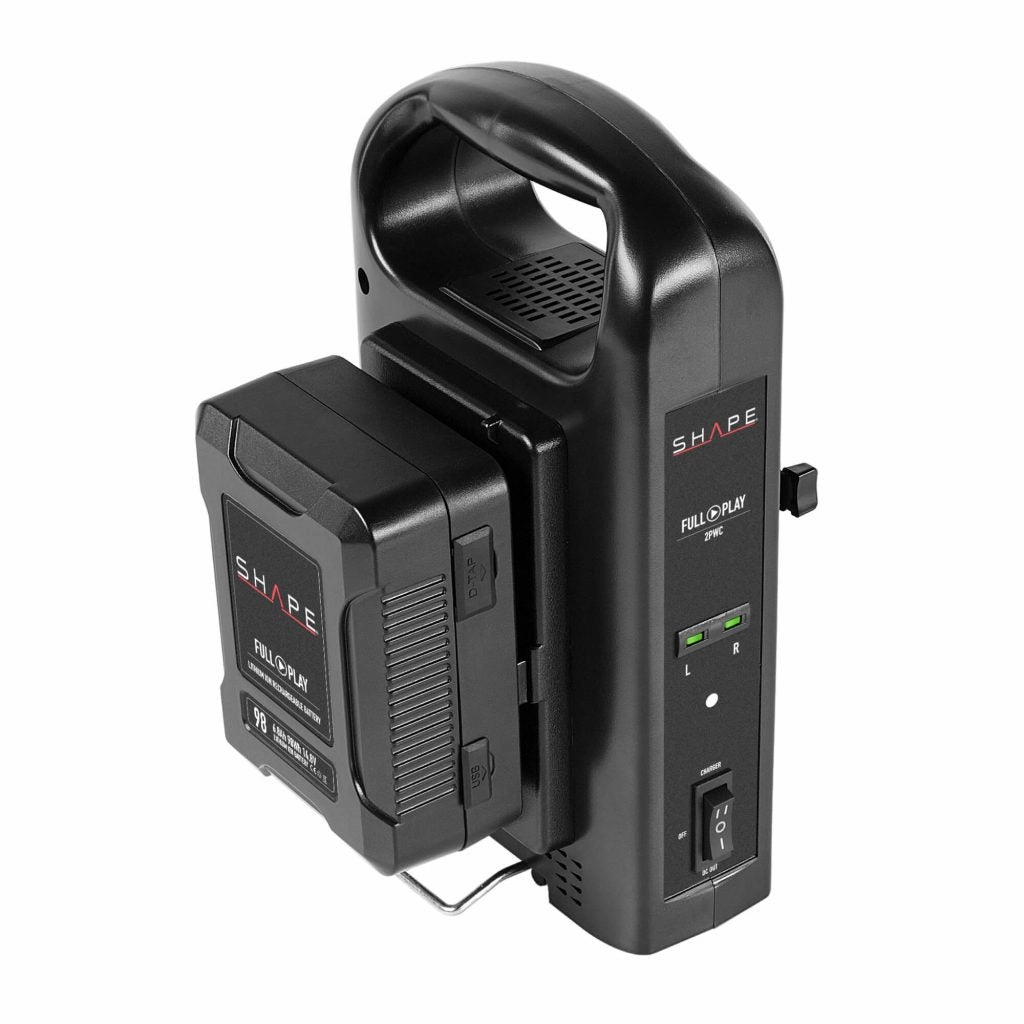 SHAPE Full Play Rechargeable Batteries 98 Wh V-Mount (2) with SHAPE Full Play Intelligent Dual Battery Charger