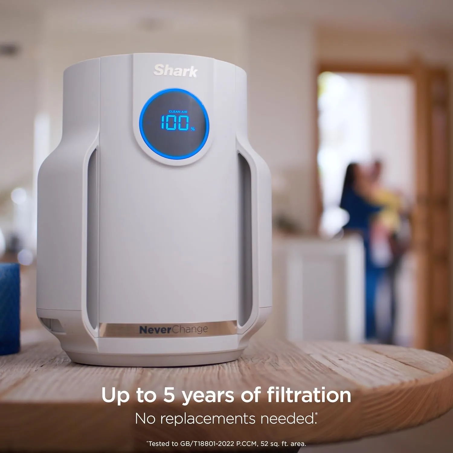 Shark NeverChange Air Purifier Compact Pro, Long-Lasting HEPA-Exceeding Filtration, For Pet Dander, Dust, Smoke, Allergens, Up to 250 sq. ft., Odor Neutralizer, Bedroom, Nursery, Dorm, HP072 (2025)