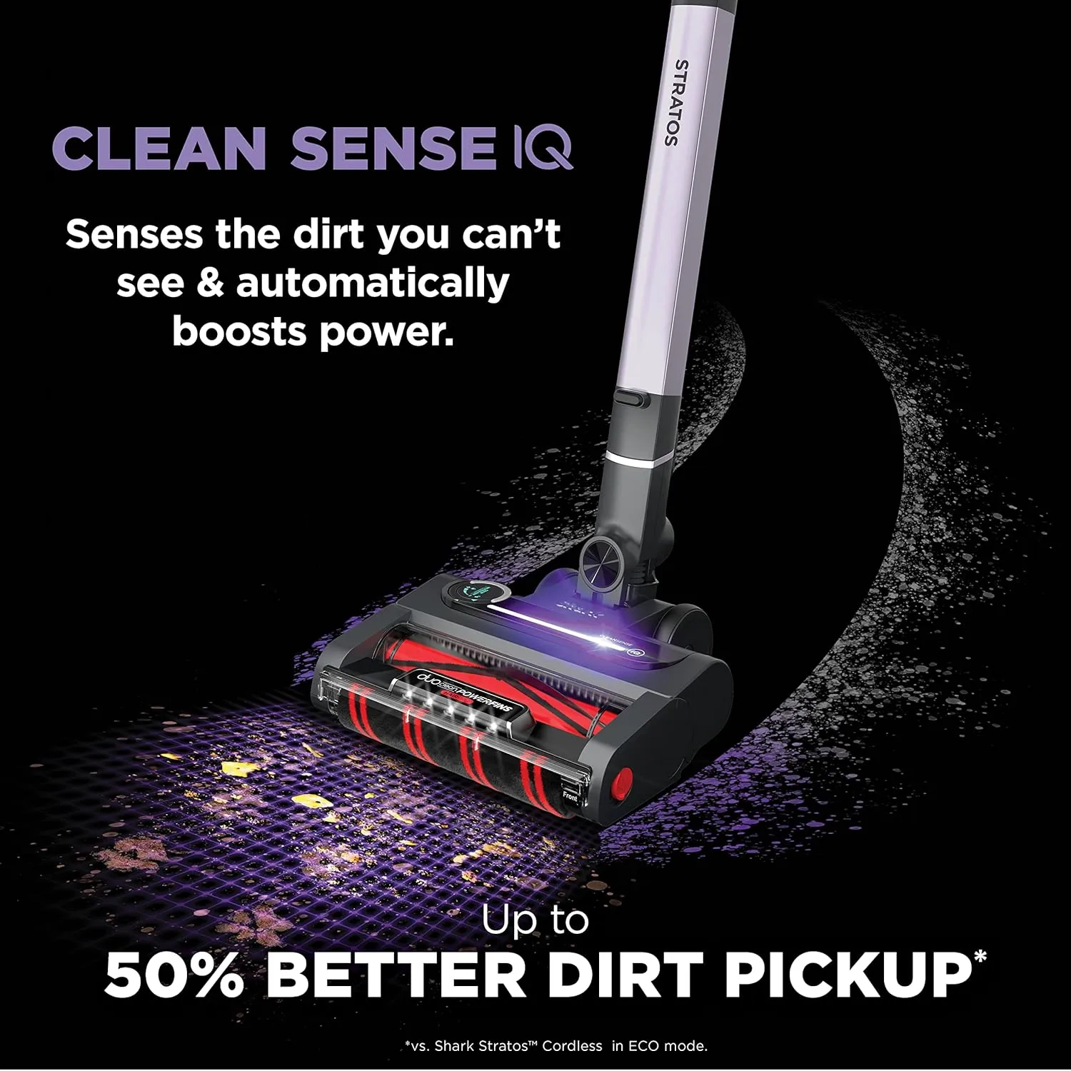 Shark Stratos Cordless Vacuum with Clean Sense IQ and Odor Neutralizer, MultiFlex Wand, Includes Duster Crevice Tool & Anti-Allergen Brush, Up To 60 Minute Runtime, Ash Purple, IZ862H