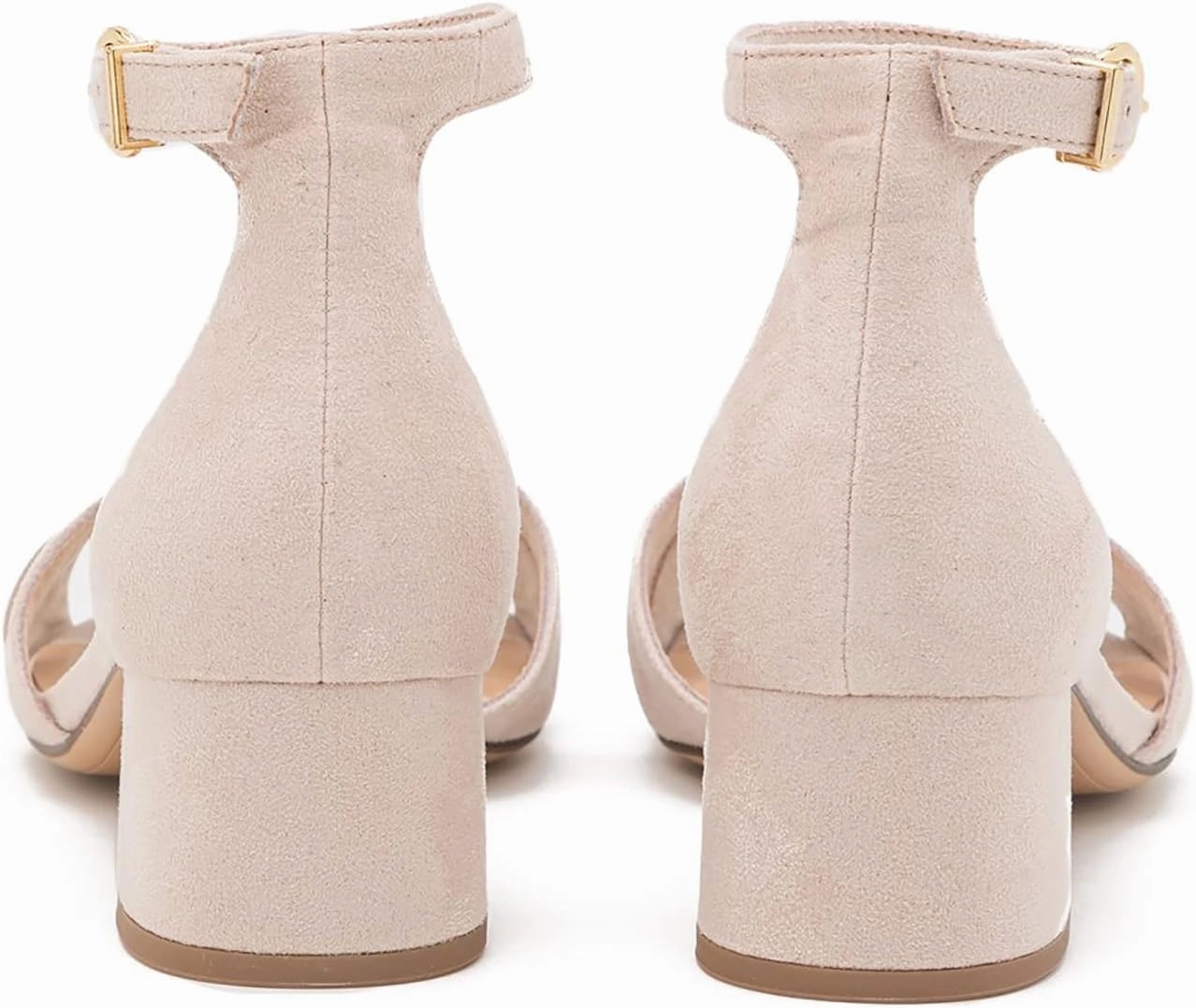 SHODENSE Women Ankle Strap Chunky Low Heel Sandals Cross Strap Comfortable Round Open Toe Suede Sandal Heels Criss Cross Basic 2 inch Mid Block Heel Sandals Summer Peep Toe Buckled Wedding Office 4-11 M US