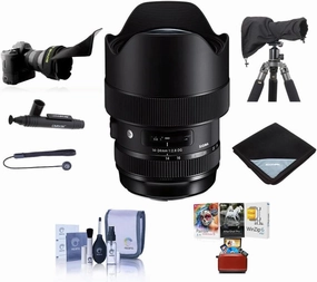 Sigma 14-24mm F2.8 DG HSM Art Wide-Angle Zoom Lens, for Canon EOS Cameras (212954) - Bundle withLensCoat Rain Cover, Shade, Wrap, LensPen, Corel Mac Software Pack, Cleaning Kit