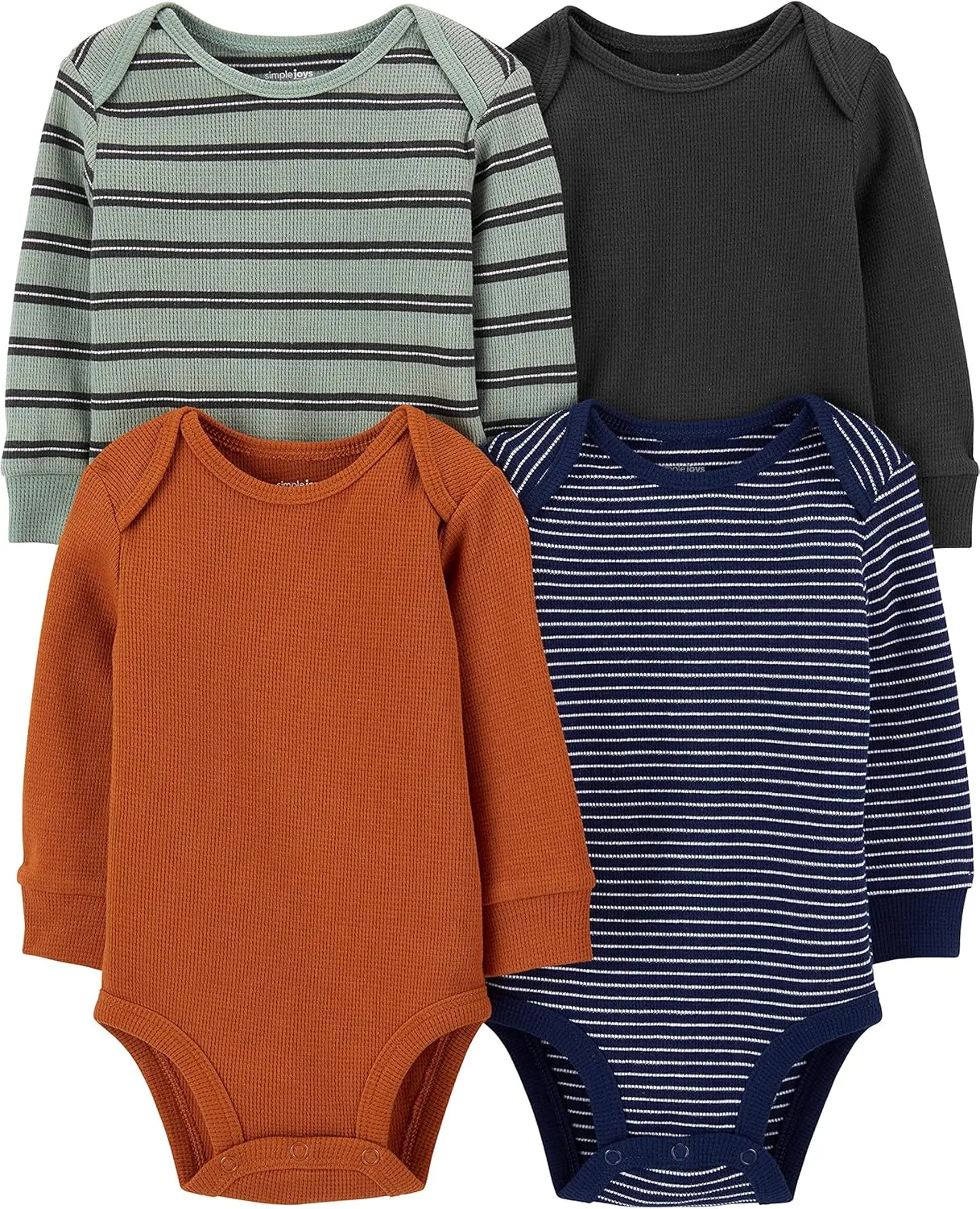 Simple Joys by Carter's Baby 4-Pack Long-Sleeve Thermal Bodysuit