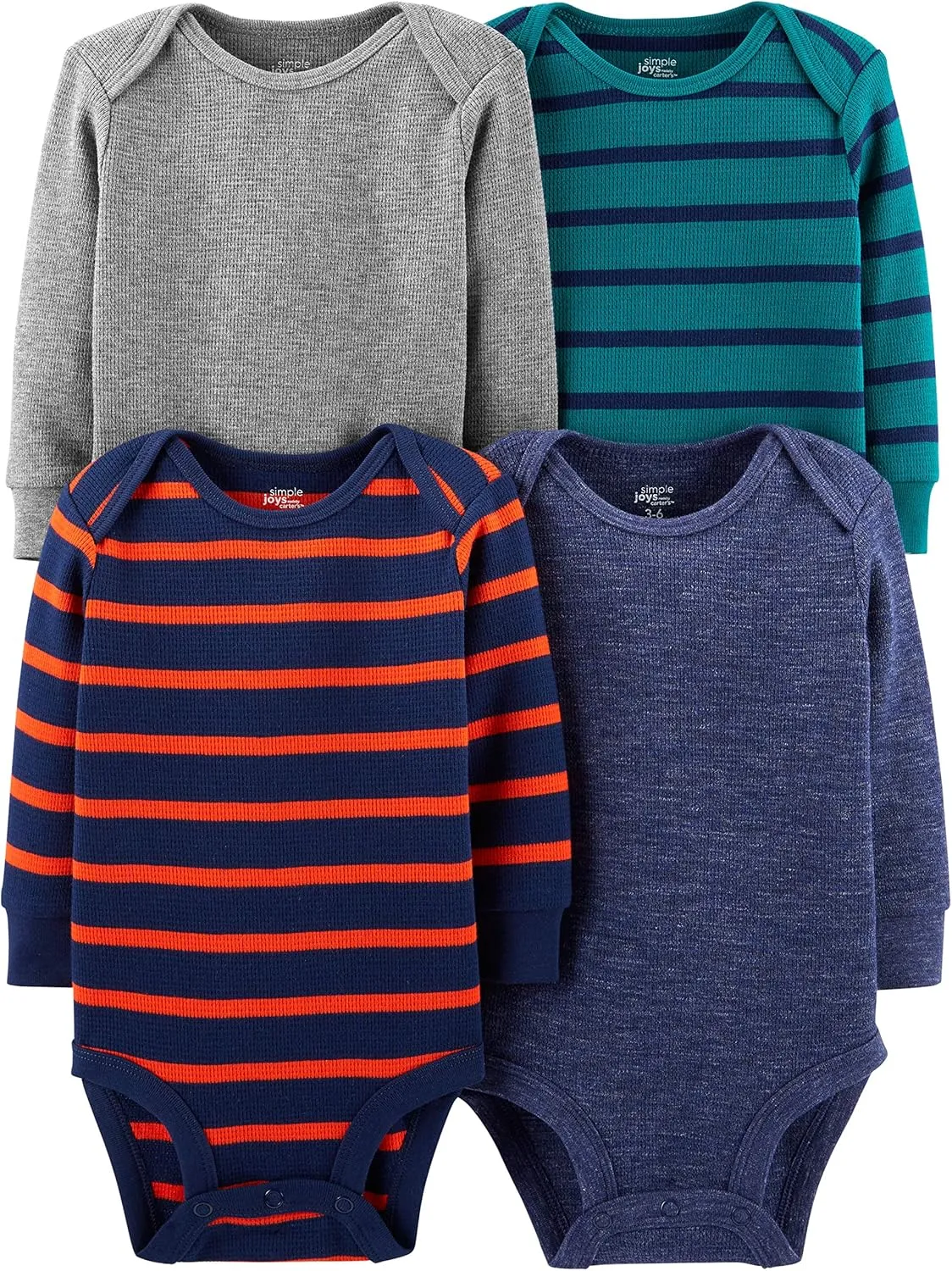Simple Joys by Carter's Baby 4-Pack Long-Sleeve Thermal Bodysuit