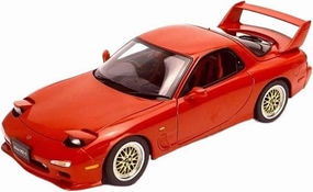 Simulation Car Model 1：18 for Mazda Rx-7 Simulation Alloy Car Model Static Ornaments Collection Souvenir Mini Vehicles Toys(Red)