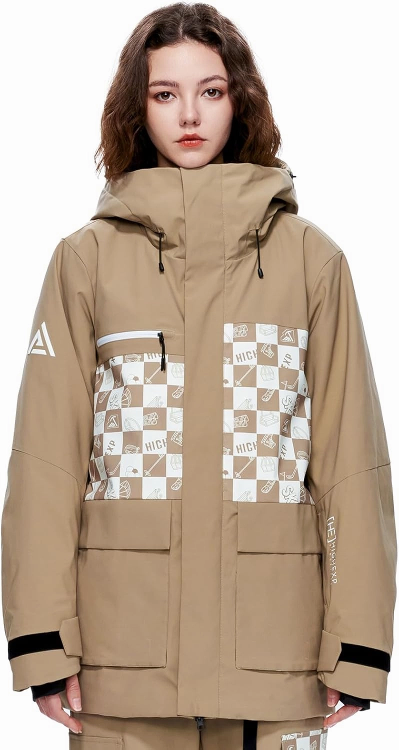 Ski Jacket Snowboard Coat Snow Winter Waterproof Insulated Windproof Baggy Warm Hooded Jacket for Men Women