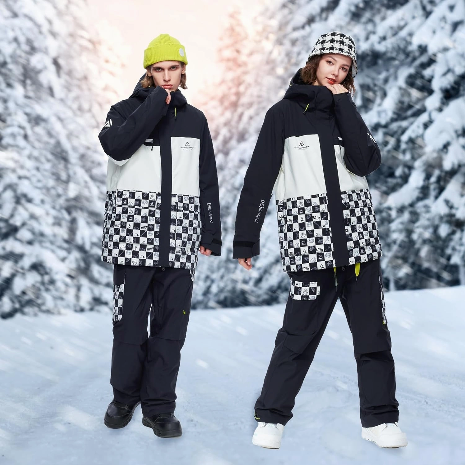 Ski Jacket Snowboard Coat Snow Winter Waterproof Insulated Windproof Baggy Warm Hooded Jacket for Men Women