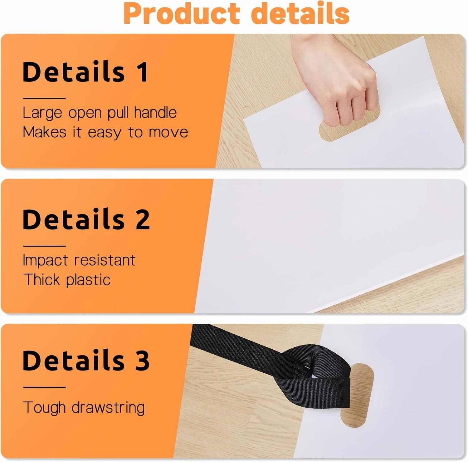 Soaoo 4 Set Appliance Slider with Pull Strap Appliance Mover with Handle Plastic Moving Furniture Gliders Heavy Duty Sliding Sheet for Tile Floors and Hardwood Floors, Glides Easily (8 x 60 Inch)