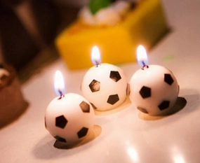 Soccer ball candles 3 pack