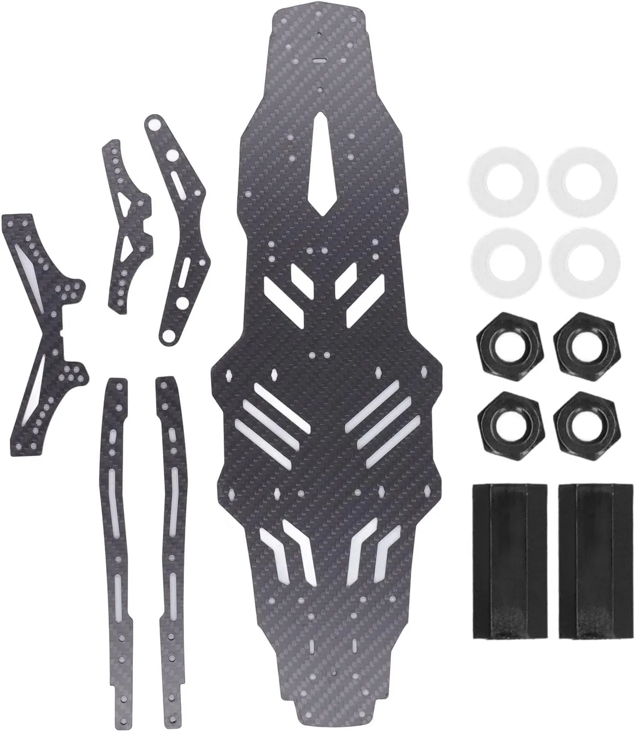 Socobeta Carbon Fiber RC Bottom Chassis Plate 3K Carbon Fiber RC Drift Racing Chassis RC Chassis Frame Compatible with MST RMX2.0S 1/10 Remote Control Drift Car