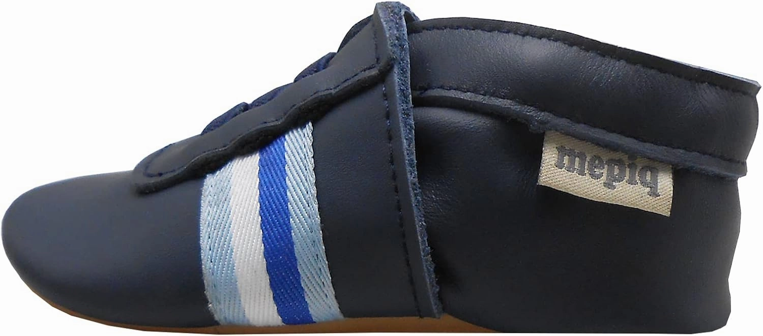 Soft Leather Slippers Baby Moccasins with Rubber Sole, Anti-Slip Infant Toddler First Walking Shoes for Boys Girls, 0-24 Months