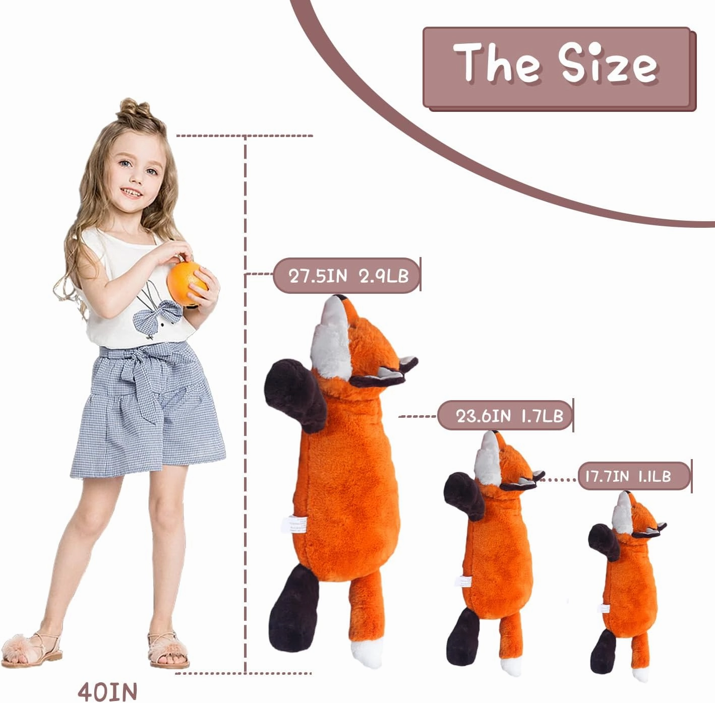 Soft Weighted Stuffed Animals Weighted Plush Animals for Huskies,Pigs,Dinosaurs and Polar Bears - 14-30 Inches for Boys Girls