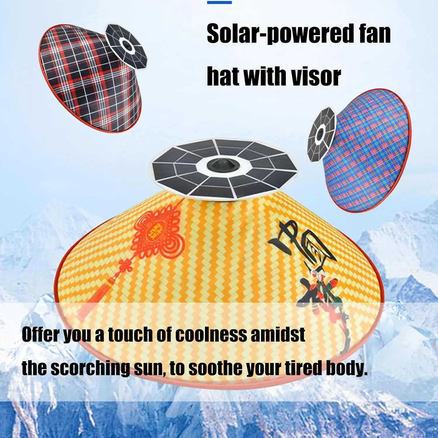 Solar Sun Hat with Cooling Fan Rainproof Lightweight Outdoor Hat USB Rechargeable for Fishing Farming Farmer Wear