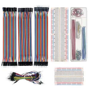Solderless Electronics Breadboard Jumper Wires Kit 400 830 Tie Point Breadboard 14Values Solid Jumper Wire 126pcs U-Shape Male to Male Bread Board Cable Wire Ribbon Cables