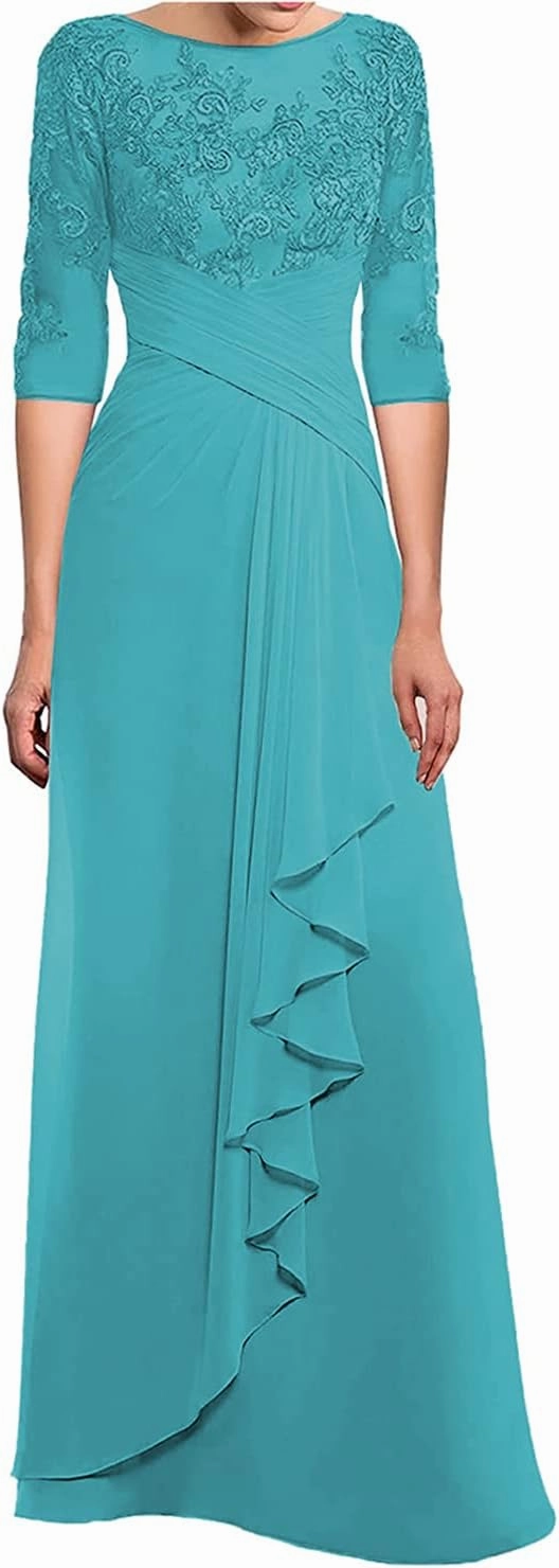 SOLODISH Women's Lace Chiffon Mother of The Bride Dresses for Wedding Long Formal Evening Party Gown