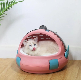 Space Capsule Pet Carrier Bag - Breathable Travel Backpack