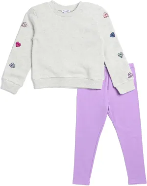 Splendid Girls Dancing Hearts Long-sleeve Top and Pant Set