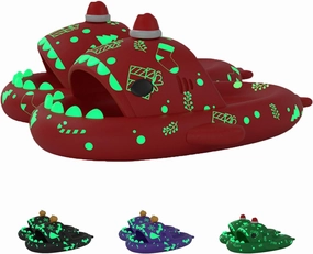 Spooky Shark Slides Glow in The Dark Halloween Shark Slides Christmas Shark Slides Halloween Shark Shoes Santa Shark Slides Slippers for Women Men