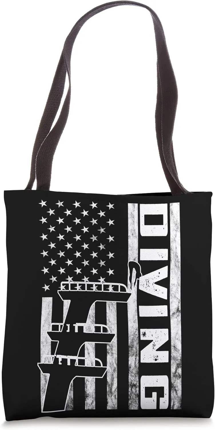 Springboard Diver Springboard Diving Water Sport America Tote Bag