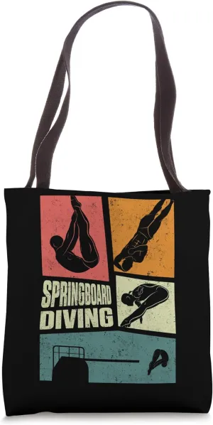 Springboard Diving Board Diving Spring Diving Silhouettes Tote Bag