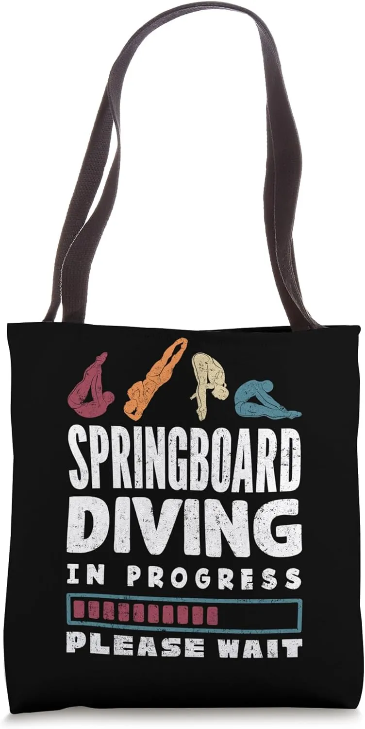 Springboard Diving In Progress Platform Diver Tote Bag