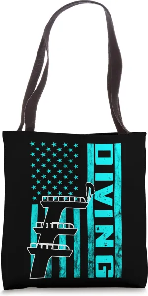 Springboard Diving USA America Springboard Diver Water Sport Tote Bag