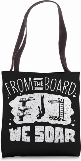Springboard Diving Board Diving Springboard Diver Tote Bag